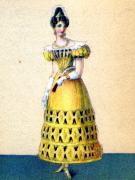 232-Dame-im-Ballkleid-mit-Puffarmeln